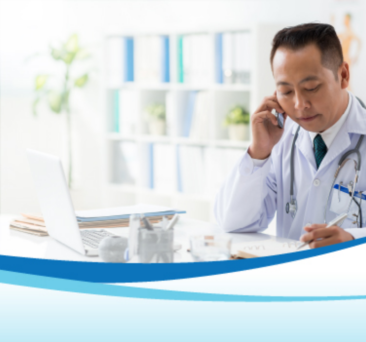 healthcare professional talking on phone healthcare professional talking on phone
