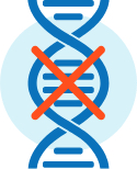 dna helix with X over one section